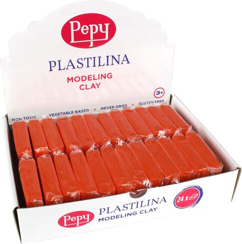 Pepy Plastilina طين تشكيلي قابل لإعادة الاستخدام وغير جاف؛ مجموعة من 24 قالبًا، كل منها 1.4 أونصة، مثالية لمشاريع الفنون والحرف اليدوية، باللون الأبيض in Kuwait