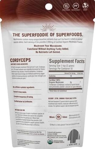 Om Mushroom Superfood Cordyceps Mushroom Capsules Superfood Supplement, 90 Count, 30 Days, Energy, Power, Stamina and Endurance Support, Superfood Supplement for Sports Performance in Kuwait