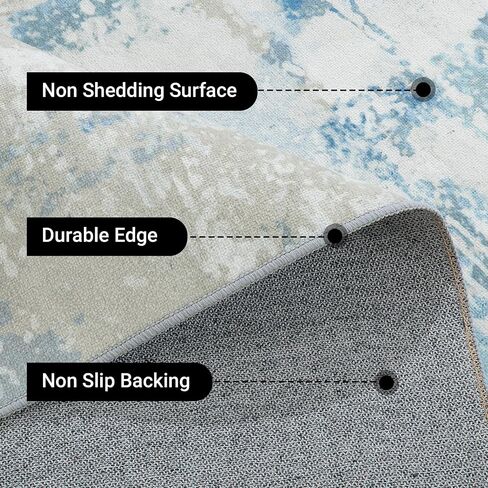 BALAPET 10x14 ft Modern Abstract Area Rug for Living Room Bedroom, Large Machine Washable Floor Carpet with Non-Slip Backing for Indoor Office Dining Room, Boho Home Deco Non-Shedding, Grey in Saudi Arabia