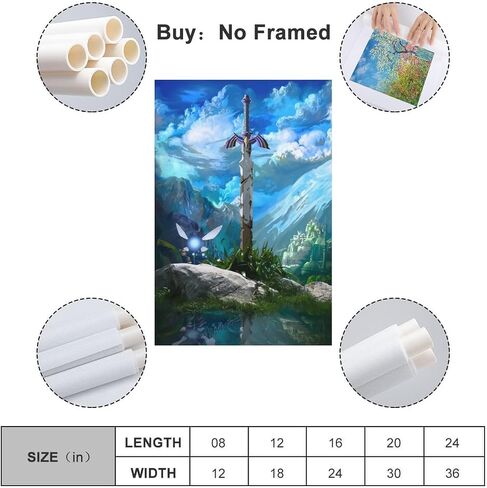 Master Sword Canvas Art Poster and Wall Art Picture Print Modern Family Bedroom Decor Posters Gifts 12x18inch(30x45cm) in Saudi Arabia