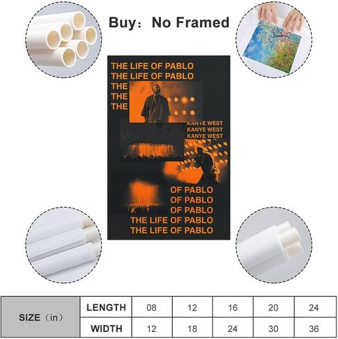 Gaobi Kanye West Poster Rapper Posters The Life of Pablo Music Album Cover Posters Canvas Art Poster And Wall Art Picture Print Modern Family Bedroom Decor Posters 12x18inch(30x45cm) in Saudi Arabia