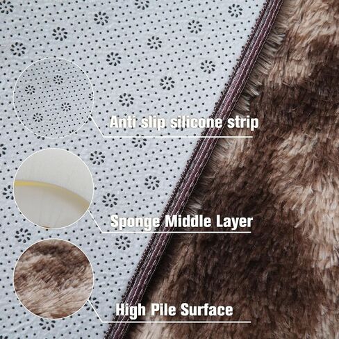 Area Rugs for Bedroom Living Room, 6x9 Ft Shag Area Rug, Soft Fluffy Area Rug for Living Room Bedroom, for Nursery Room Living Room Home Decor and Kids Room (Beige Camel) in Saudi Arabia