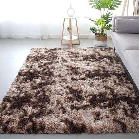 Area Rugs for Bedroom Living Room, 6x9 Ft Shag Area Rug, Soft Fluffy Area Rug for Living Room Bedroom, for Nursery Room Living Room Home Decor and Kids Room (Beige Camel) in Saudi Arabia
