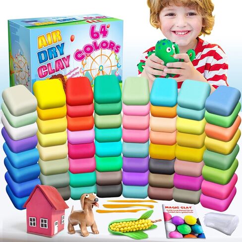 Air Dry Clay 88 Colors, Modeling Clay for Kids, DIY Molding Magic Clay, Gift for Kids in Kuwait