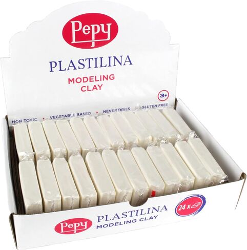 Pepy Plastilina Reusable and Non-Drying Modeling Clay; Set of 24 Bars, 1.4 Ounce Each, Perfect for Arts and Crafts Projects, Black in Saudi Arabia