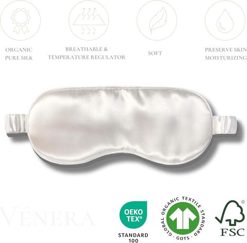 Silk Eye Mask - 100% Pure Mulberry 22 Momme 3D Silk Sleep Mask (3D Black) in Kuwait