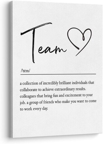 XWELLDAN Team Definition Poster Teamwork Wall Art for Office Decor, Office Artwork Wall Decor, Office Wall Decor, 11x14, Framed in Saudi Arabia