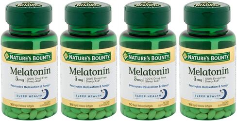 Nature's Bounty Melatonin, 100% Drug Free Sleep Aid, Dietary Supplement, Promotes Relaxation and Sleep Health, 5mg, 90 Softgels in Saudi Arabia
