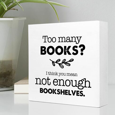 الكثير من الكتب أعتقد أنك لا تعني ما يكفي من أرفف الكتب الخشبية ديكور مكتب اللافتة، رف كتب ملهم من الخشب كتلة تسجيل مكتب ديكورات مكتب المنزل والمكتب والمكتب وديكور الطاولة in Kuwait