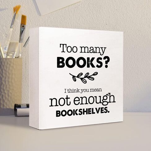 الكثير من الكتب أعتقد أنك لا تعني ما يكفي من أرفف الكتب الخشبية ديكور مكتب اللافتة، رف كتب ملهم من الخشب كتلة تسجيل مكتب ديكورات مكتب المنزل والمكتب والمكتب وديكور الطاولة in Kuwait