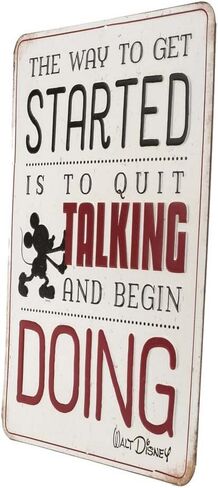 Open Road Brands Disney Mickey Mouse Embossed Metal Sign - Retro Mickey Mouse Wall Art with Inspiring Walt Disney Quote in Saudi Arabia