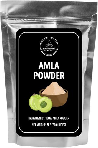 Naturevibe Botanicals Amla Berry Powder, 5lbs | Gluten-Free, Raw & Non-GMO | 80 Ounces Bulk Bag [Packaging may vary] in Kuwait
