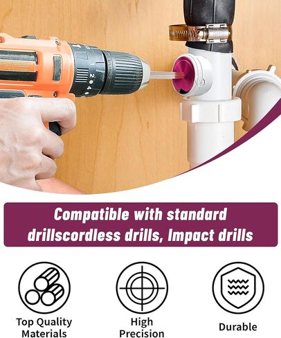 6 Pcs PVC Pipe Reamer Kit With 3/4 inch, 1 inch, 1-1/2inch, 2inch, 3inch, 4inch Head Aluminum PVC Fitting Saver, PVC Socket Saver For SCH40 PVC, ABS PVC Pipe and CPVC, Water Lines, Drain Lines in Saudi Arabia