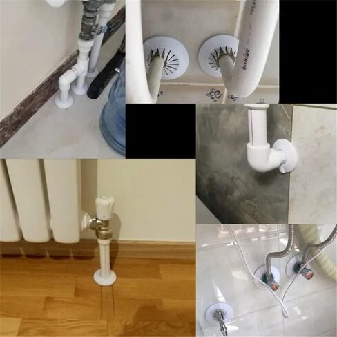 Wall Flange Easy Installation Plastic Radiator Escutcheon Water Pipe Drain Line Cover Collar Wall Pipe Cover Decoration Pipe Collars,Pipe Collar Cover (2.36-3.0inch, white) in Kuwait