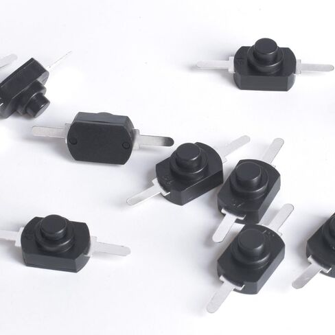 30pcs Latching Push Button Switch On Off Mini Switch, Self-Lock DC 30V 1A Micro Switch for Torch Flashlight Light Lamp Wall Outlet, Black in Kuwait