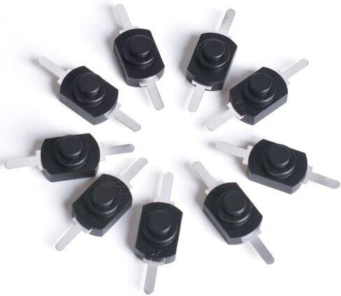 30pcs Latching Push Button Switch On Off Mini Switch, Self-Lock DC 30V 1A Micro Switch for Torch Flashlight Light Lamp Wall Outlet, Black in Kuwait