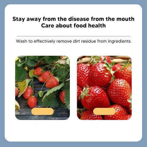 Fruit and Vegetable Washing Machine, Ultrasonic 360 Degree Cleaning Automatic Fruit Vegetable Cleaner Device One Button Start, Large Capacity Washing Soaking Basket for Home Use in Saudi Arabia