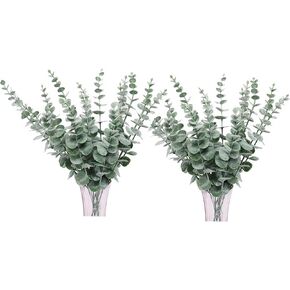 36pcs Eucalyptus Stems 15in Artificial Eucalyptus Leaves Stems Artificial Fake Flowers for Home Office Flowers Bouquet Centerpiece Wedding Decoration Christmas Decor Farmhouse Home Decoration