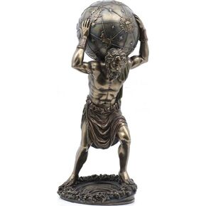 Pacific Giftware PTC 11.75 Inch Man with Atlas Globe Shrugged Resin Statue Figurine
