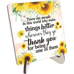 Gift for Friend Friendship Gift for Woman Birthday Gifts for Friend Going Away Gifts Wooden Plaque for Woman Coworker Retirement Gifts for Friendship Keepsake Nurse Doctor Desk Sign Decor(Sunflower)