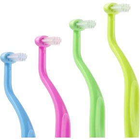 4Pcs Orthodontic Toothbrushes Soft Trim Compact Interdental Interspace Brush Small Head End Tufted Toothbrush Tiny Gum Brushes for Dental Implants Braces Teeth Detail Cleaning Care in Kuwait