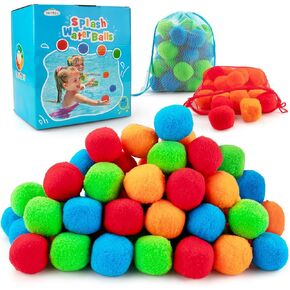 48 Pack Water Balls Toy, Reusable Splash Water Balls with Bag for Kids & Adults Anytime Party Favors Toys,Summer Outside Fun Toys for Kids Age 4-12,Activity Pool and Beach Fun Perfect for Outdoor Play