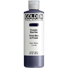 Golden Historical Fluid Acrylic Colors Prussian Blue Hue 8 oz