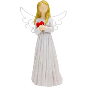 Guardian Angel Figurine Holding Heart Praying Statues Resin for Home Decoration Best Gifts for Women Mother Sister Memorial Thanksgiving Christmas Decor