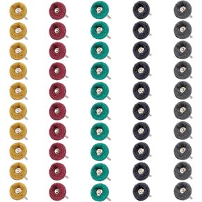 100 PCS Abrasive Buffing Wheels,1 inch Polishing Wheel Set for Proxxon Dremel Rotary Tool Accessory-1/8 Shank