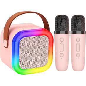 Kids Karaoke Machine with Wireless Microphone for Girls, Mini Karaoke Toys, Party Favor Portable Bluetooth Speaker Christmas Toys Birthday Gifts for Age 4-12 Years Old