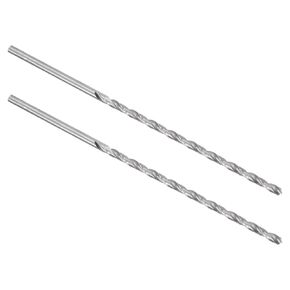 2PCS Twist Drill Bit - [5.2mm] High-Speed Steel Cobalt Round Shank Jobber Bit Set Silver Tone for Metal Wood Plastic Steel Use, 132mm / 5.2" Blade Length