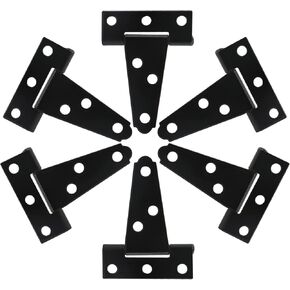 Piutouyar 6Pcs T Strap Hinges 2 Inch, Tee Hinge Heavy Duty T Hinge Barn Door Hinges Black Shed Door Hinges Gate Hinges for Wooden Fences Wrought Hardware Iron Rustproof