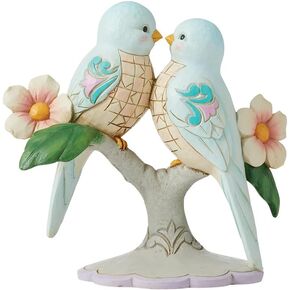 Enesco Jim Shore Heartwood Creek Lovebirds on Floral Branches Figurine, 6.3 Inch, Multicolor