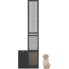 HANIML Medium Dog Door for Sliding Glass Doors Doggie Door Insert for Screen Patio Pets Door with Lockable Panel Magnetic Closure Ideal for Large Dogs Cats Convenient and Durable Easy to Install White