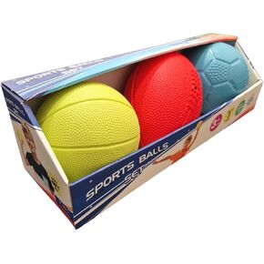 GERARDO'S TOYS Mini Sports Balls - Assorted Toy Ball Set Volleyball, Basketball, Rugby Ball, Football for Beach, Pool or Indoor Use Small Balls for Toddlers and Kids Age 3 and Up Indoor Balls for Kids