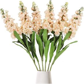 IPOPU Artificial Flowers Snapdragon Silk Flowers, 6PCS Antirrhinum Purple Delphinium Fake Flowers 31.50'' Long Stem Larkspur Faux Flowers for Wedding Table Centerpieces Vase Home Party Decor (Purple)