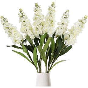 IPOPU Artificial Flowers Snapdragon Silk Flowers, 6PCS Antirrhinum Purple Delphinium Fake Flowers 31.50'' Long Stem Larkspur Faux Flowers for Wedding Table Centerpieces Vase Home Party Decor (Purple)