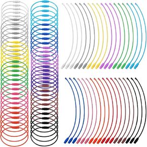 Sasylvia 120 Pcs Steel Wire Ring Steel Cable Wire Key Chain Keychain Kit Wire Keychain Cable Luggage Tag Loops Tag Keepers Cable Loop Rings for Keys Outdoor Hiking Camping (Multicolor, 6 Inch) in Kuwait