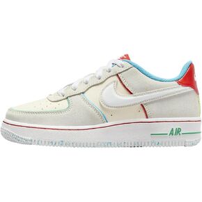 Nike Big Kid's Air Force 1 LV8 2 BG Pale Ivory/White-Picante Red (FQ8350 110) - 6