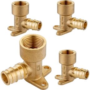 PEX A Expansion Fitting,3/4 Inch F1960 Expansion Brass Tee,5 Pack 3/4"x 3/4"x 3/4" Tee for PEX A Pipe Tubing Connection