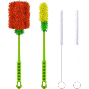 Long Bottle Brush Cleaner Set (3-in-1) and Straw Brushes | Thick and Thin Dish Brush Set with Straw Cleaners for Washing Baby Bottle, Water Bottles, Mugs