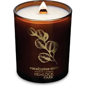 Hemlock Park Classic Wick Candle Handcrafted with Natural Coconut Wax and Essential Oils (Amber & Gold 7.2 oz, Bamboo Grapefruit)