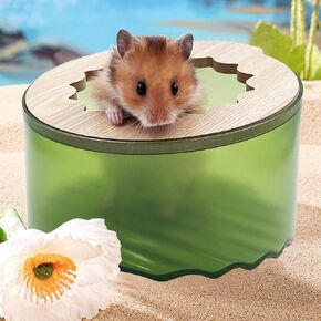 Wenriko Hamster Sand Bath Box, Small Animal Bathroom & Digging Room, Hamster Litter Box, Easy to Clean, for Dwarf Hamster, Syrian Hamster, Gerbil and Other Small Animal