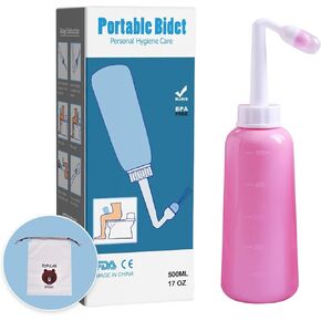 Peri Bottle for Postpartum Care, 500ml Upside Down Peri Bottle,Portable Travel Bidet for Baby, Women or Bedridden Patient (blue)