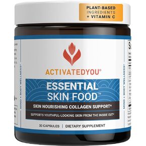 ACTIVATEDYOU Essential Skin Food, Nourishing Skincare Collagen Elastin Support Supplement, 30 Capsules