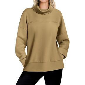 Bloggerlove كنزات نسائية كبيرة الحجم بياقة مدورة وأكمام طويلة بلوفر بغطاء للرأس سترة خريف عصرية موضة 2024 in Kuwait