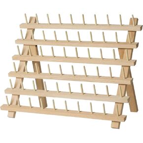 SAND MINE Wooden Thread Rack Sewing and Embroidery Thread Holder, 60 Spools, 2 Pack