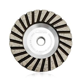 SHDIATOOL 4-Inch Diamond Grinding Cup Wheel for Granite Marble Concrete Brick Lower Noise Alu Based Turbo Cup Disc Thread 5/8-11 Grit 50