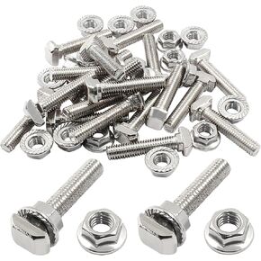 Hordion 20sets M5 x 16mm T Slot Drop-in Bolt and M5 Hex Flange Nut Set, Hammer Head Bolts T Shape Stud Sliding Screw for 20 Series Aluminum Profile in Saudi Arabia