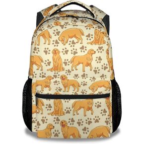 Golden Retriever Backpack Gifts, 16 Inch Cute Dog Pattern Bookbag Durable, Lightweight, Large Capacity